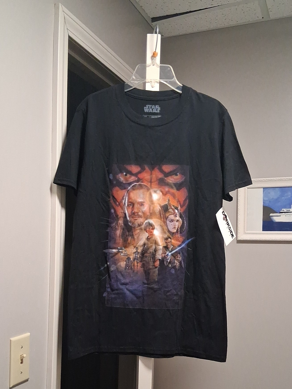 Star Wars Black Tee with Episode 1 The Phantom Menace Poster Print